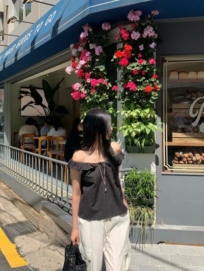 ♡正韓♡初夏荷葉袖亞麻背心16
