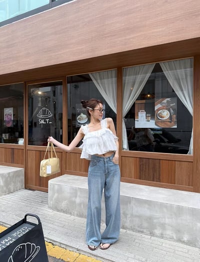 ♡正韓♡可愛層次拼紗上衣15