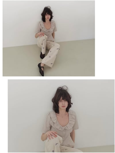 ♡正韓♡海洋系列刺繡直筒褲4