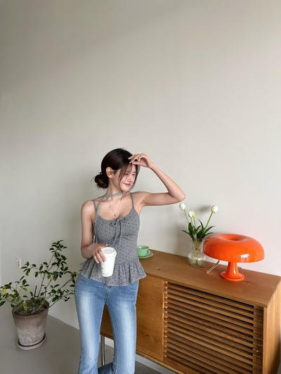 ♡正韓♡超可愛點點荷葉上衣 （胸墊不能拆）5