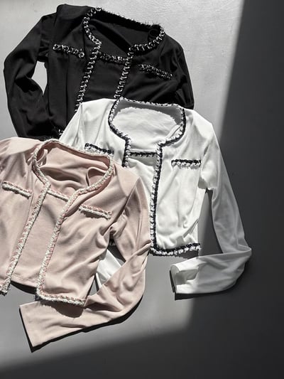 ♡正韓♡小香風滾邊兩件式上衣11