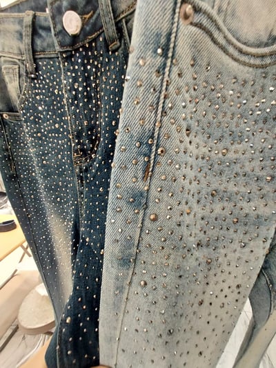 ♡正韓♡爆閃鑽鑽小喇叭牛仔褲12