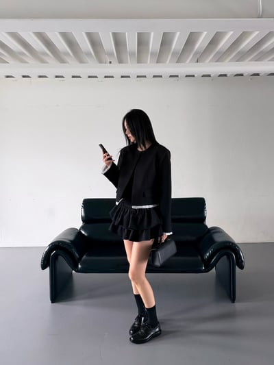 ♡正韓♡甜酷蛋糕裙洋裝+西外12