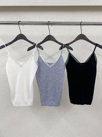 ♡正韓♡拼接紗領細肩背心10