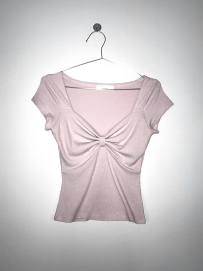 ♡正韓♡微細閃bring蝴蝶結Tee15