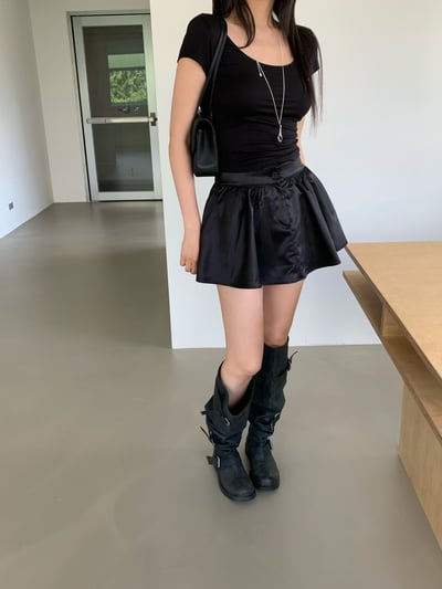 ♡正韓♡後簍空綁帶圓領上衣8