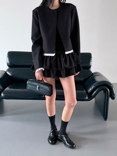 ♡正韓♡甜酷蛋糕裙洋裝+西外14