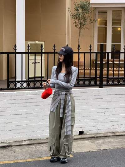 ♡正韓♡披肩圓領鐵牌兩件上衣5