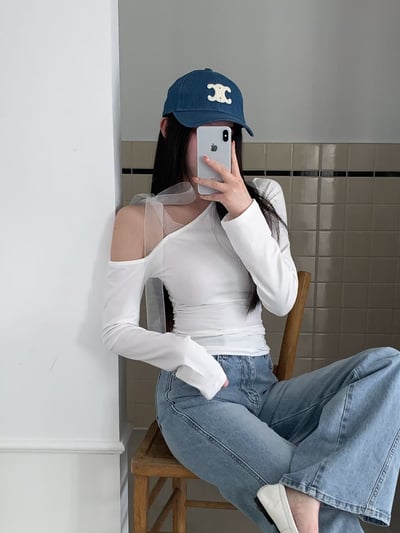 ♡正韓♡斜肩緞帶蝴蝶結上衣11