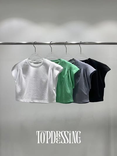 ♡正韓♡肩打褶造型短上衣9