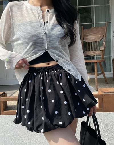 ♡正韓♡波點燈籠褲裙9