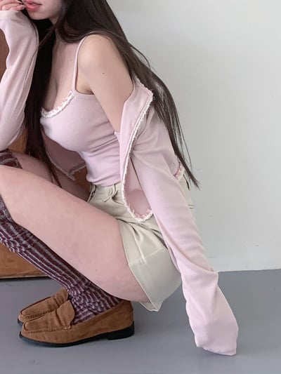 ♡正韓♡小香風滾邊兩件式上衣4