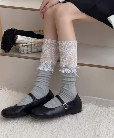 ♡正韓♡蕾絲拼接襪8