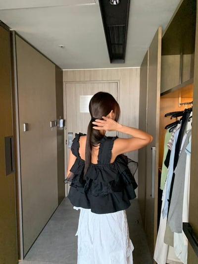 ♡正韓♡可愛層次拼紗上衣10