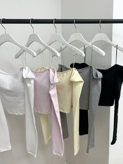 ♡正韓♡細繩肩帶一字bra上衣6