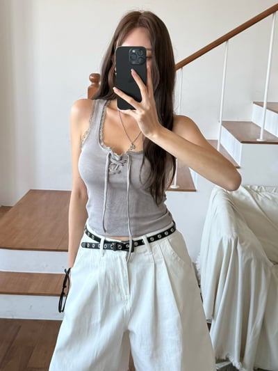 ♡正韓♡馬甲綁帶蕾絲背心9