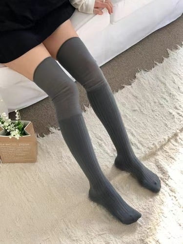 ♡正韓♡拼接網紗坑條襪5