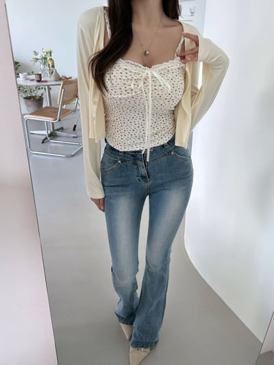 ♡正韓♡小碎花蕾絲兩件式上衣10