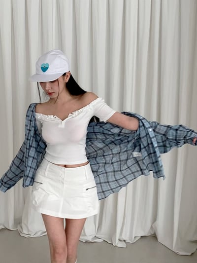 ♡正韓♡口袋拉鍊工裝短裙6