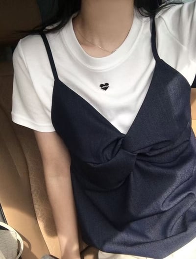♡正韓♡愛心鐵牌圓領短上衣4