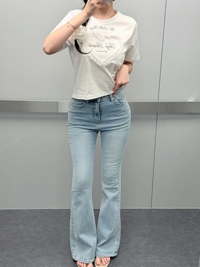 ♡正韓♡長腿修身喇叭牛仔褲3