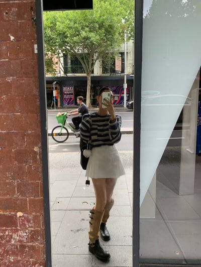 ♡正韓♡斜紋布挺版打褶褲裙8