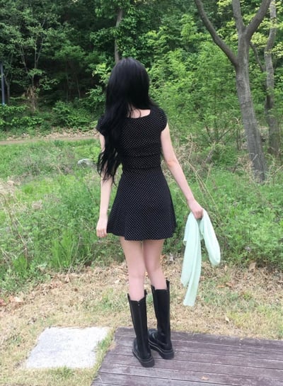 ♡正韓♡圓點蝴蝶結洋裝6
