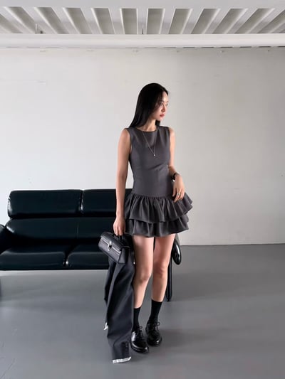 ♡正韓♡甜酷蛋糕裙洋裝+西外6