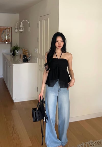 ♡正韓♡初戀綁結傘擺上衣11
