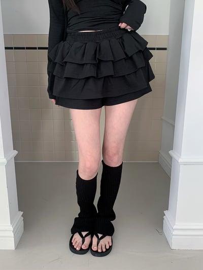 ♡正韓♡棉鬆緊蛋糕褲裙6