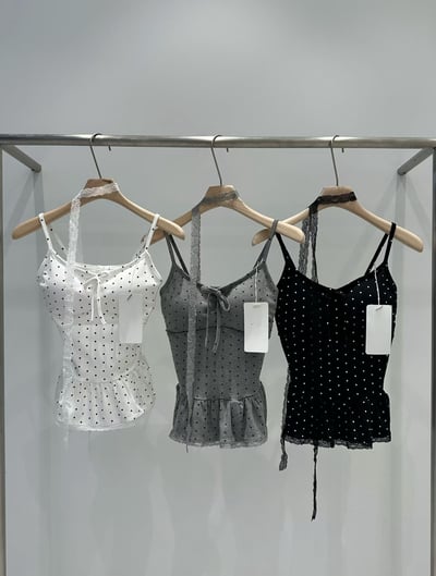 ♡正韓♡超可愛點點荷葉上衣 （胸墊不能拆）10