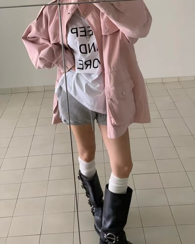 ♡正韓♡縮腰雙邊大口袋風衣外套13