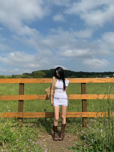 ♡正韓♡坑條一字褲裙套組14