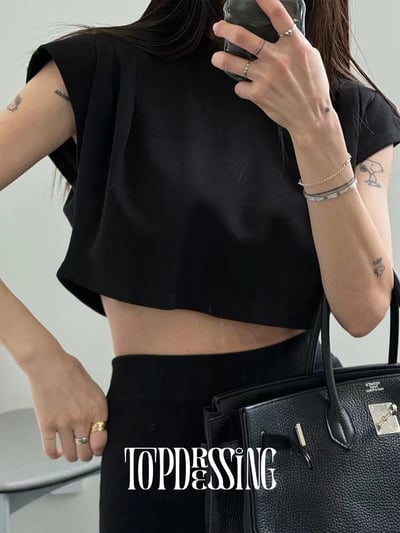 ♡正韓♡肩打褶造型短上衣2