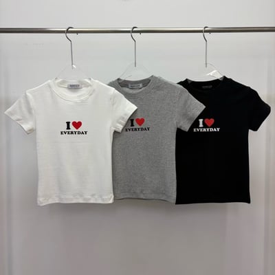 ♡正韓♡我愛每天圓領合身短T9