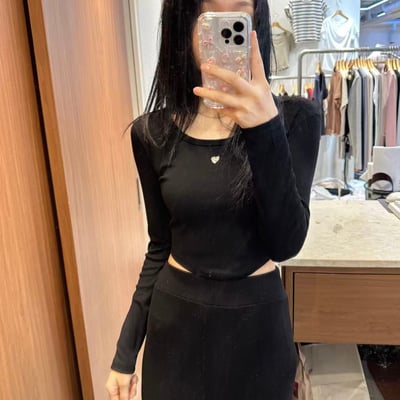 ♡正韓♡愛心鐵標圓領上衣2