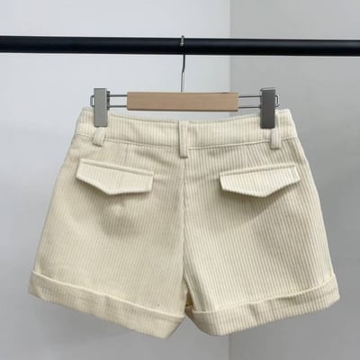 ♡正韓♡反摺燈芯絨短褲8
