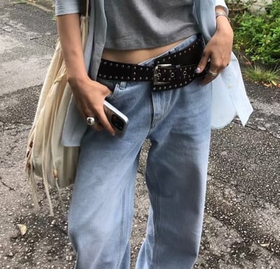 ♡正韓♡牛皮卯丁寬版腰封8