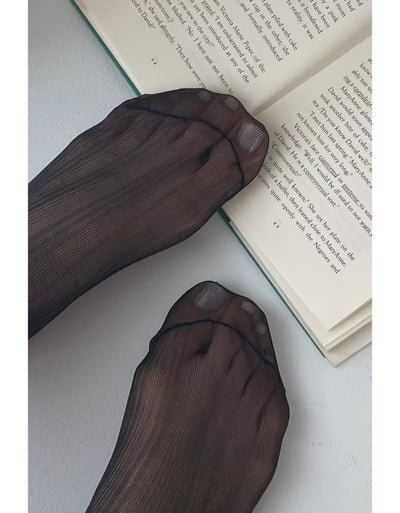 ♡正韓♡透膚坑條小腿襪4
