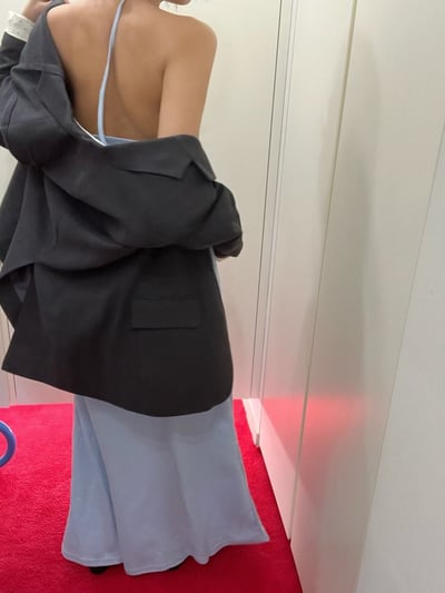 ♡正韓♡bra掛脖露背洋裝8