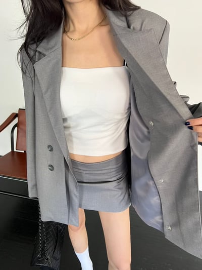 ♡正韓♡可拆領口袋西裝外套11