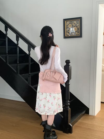 ♡韓女最愛牛皮法棍長肩帶包♡8