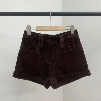 ♡正韓♡反摺燈芯絨短褲10