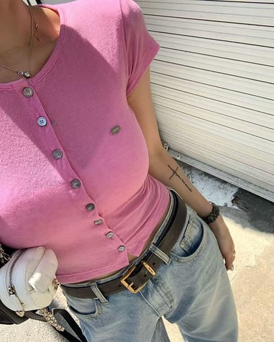 ♡正韓♡竹節棉小標上衣10
