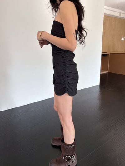 ♡正韓♡平口側抓皺洋裝7