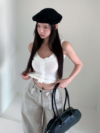 ♡正韓♡荷葉拼接背心4