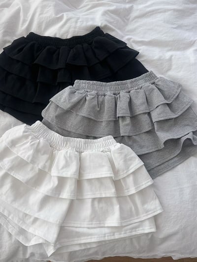 ♡正韓♡棉鬆緊蛋糕褲裙11