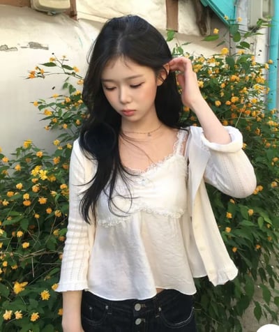 ♡正韓♡微光蕾絲肩帶上衣2