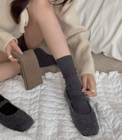 ♡正韓♡獨家坑條素面棉襪4