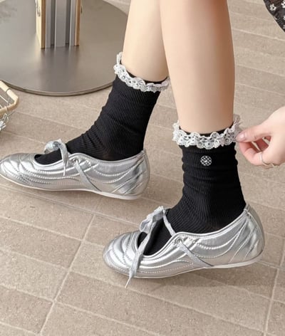 ♡正韓♡甜美蕾絲鈕扣襪4